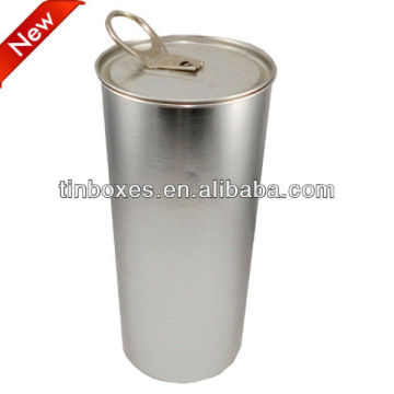 round olive oil tin cans
