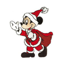 Christmas Santa Mickey Mouse Embroidered Patch