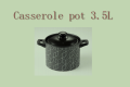 Piatto di casseruola in ceramica nera con coperchio