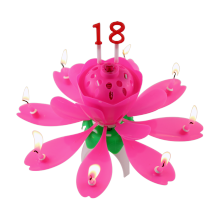 Chrysanthemum Birthday Non-Rotated Music Candle