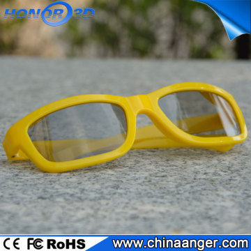 yellow frame 3d glasses wholesale factory price plastic circular polarized 3d glasses frame
