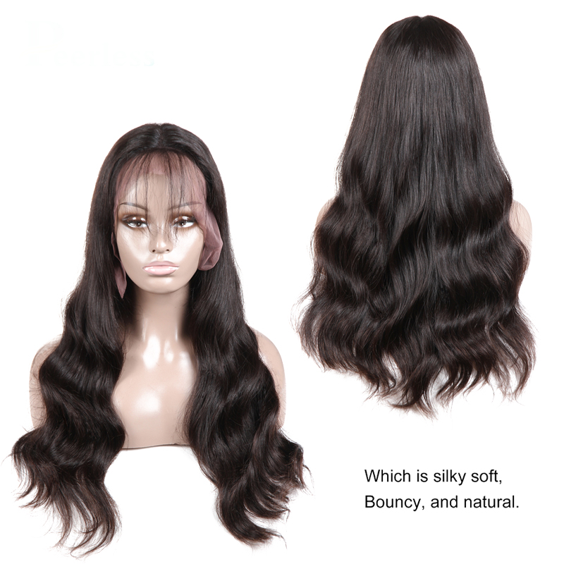 Wavy Brazilian Virgin Human Hair Full Lace Wig With Natural Hairline for Black women