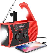 Hand Crank Solar Battery Operated Wind-Up Radio Flashlight - Portable Emergency Weather Radio