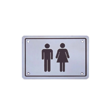 Schild für öffentliche Toiletten aus Edelstahl