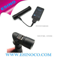 9LED fashion aluminum flashlight with buckle car charger led flashlight