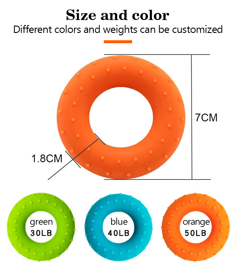 Muscle Strengthening Training Equipment Silicone Squeeze Grip Ring Silicone Rehabilitation Exercise Hand Grip Ring