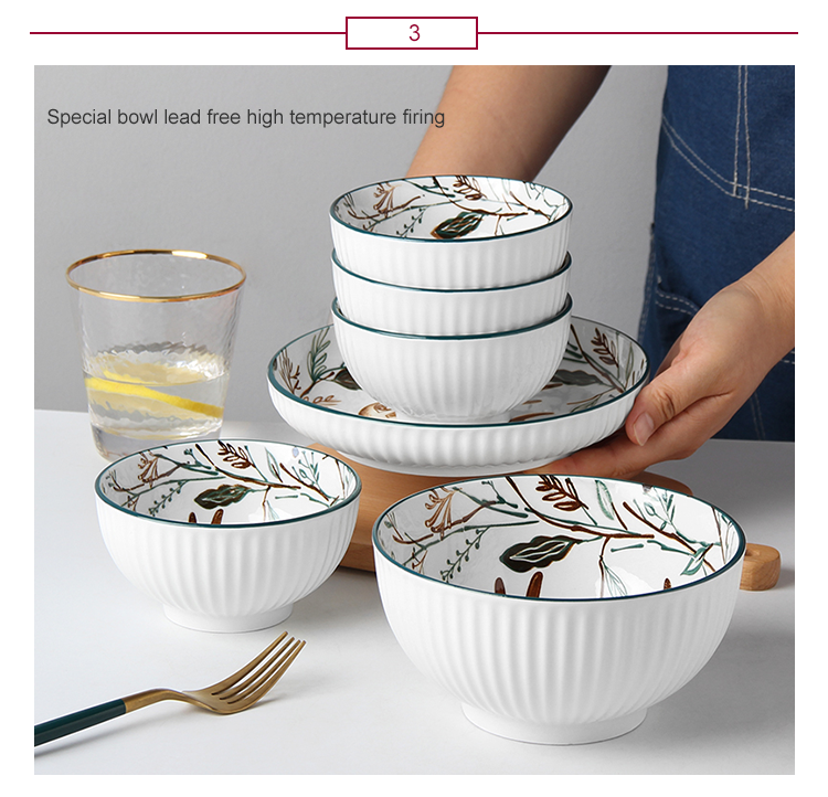 Microwave Available Bowls Cartoon Deer Noodle Bowls High-temperature Firing Underglaze Noodle Bowls