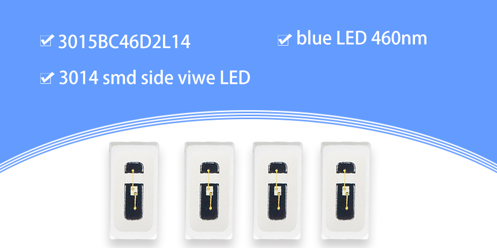 3015BC46D2L14 High bright Blue 460nm LED Emitters 3014 Side View LED