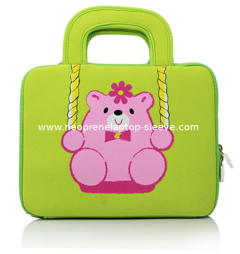 Teddy Embroidered Laptop Computer Carrying Case , Notebook Bags 10 Inch