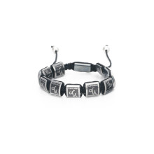 Personalized Jewelry 12 Constellations Engrave Hematite Adjustable Braided Bracelet