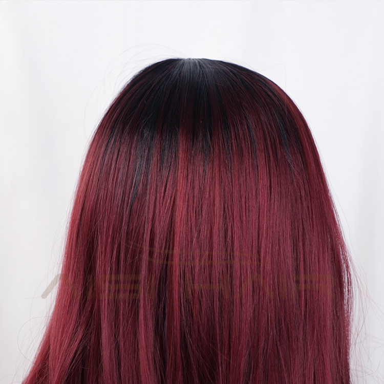 Fiber Wigs For Black Wavy Heat Resistant Synthetic Long Women Body Red Ombre Side Part Synthetic Wigs