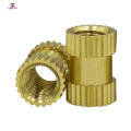 Fastener knurled thread insert brass nut