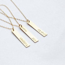 Custom Engraved Gold Plated Stainless Steel Nameplate Necklace