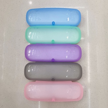 Panda Pattern Clear Plastic Magnetic Eyeglasses Case