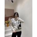 Sweater woman British lazy style loose round neck