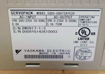 SGDS-08A72AY539 Yaskawa Servopack Driver Controller