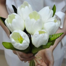 2015 blue tulip flower wedding bouquet wholesale artificial purple tulip bouquet