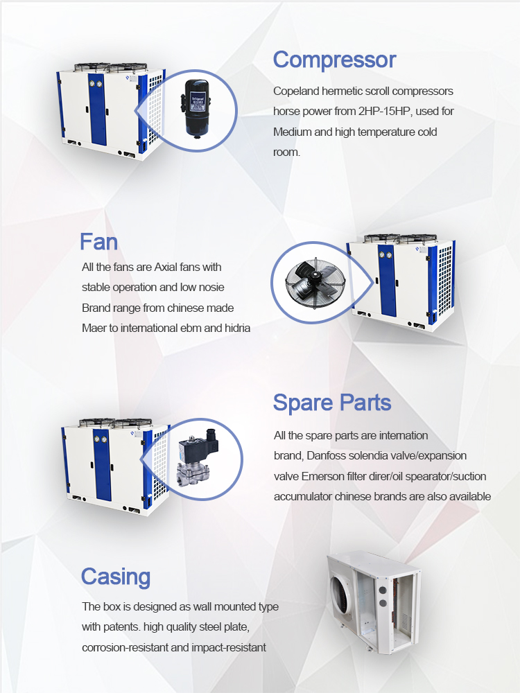 Box U type Refrigeration Condensing Units For Cold Room