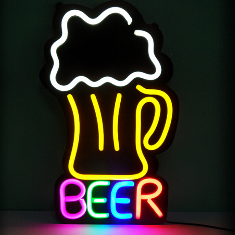 Custom 3d led neon sign bar beer neon tube logo signage decoration wall mounted