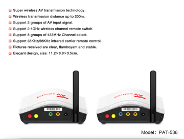 5.8GHz Smart Digital Sharing Device Long Range Wireless Audio Transmitter and Receiver