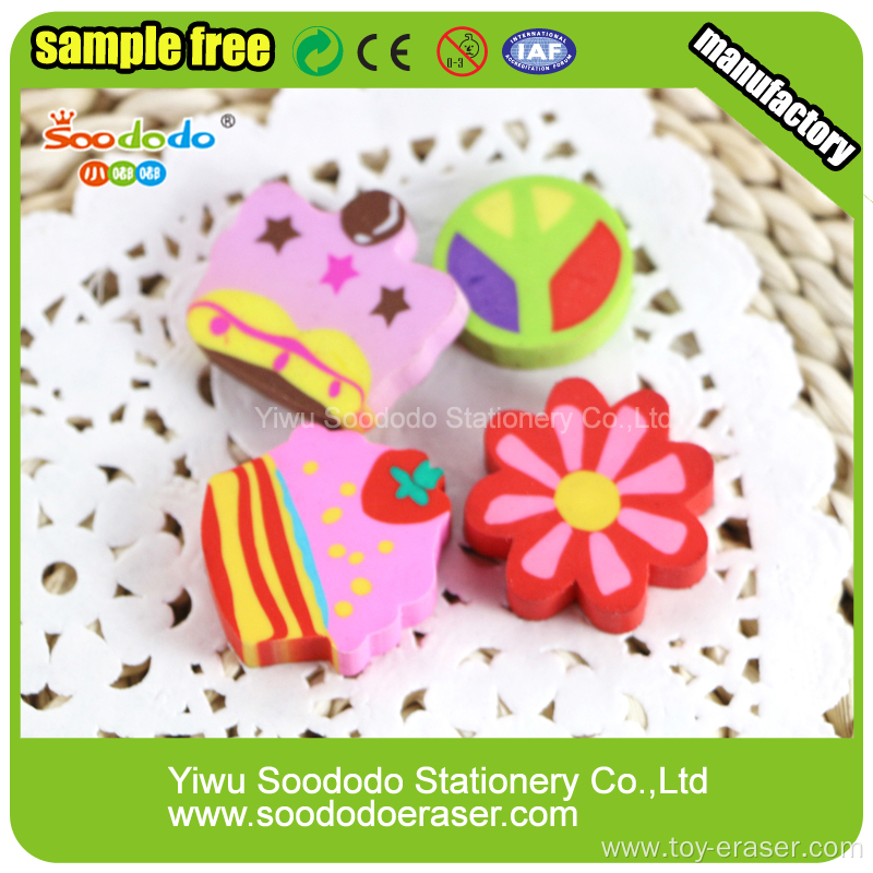 Cake extruded flat eraser ,customed mini extruded eraser