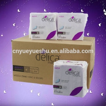 hot sale !disposable normal flow with wings sanitary napkins with anion chip