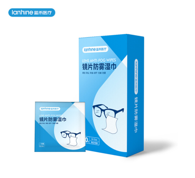 Monolithic Convenient Packaging Lens Anti-Fog Wipes