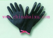 black brushed roving shell latex coated electrical work gloves