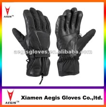 Breathable black waterproof ski gloves