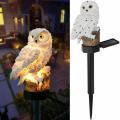 Lampu LED Solar Resin Owl dengan taruhan