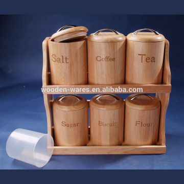Unique wooden /bamboo tea sugar coofee canister sets