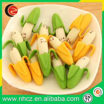 Promotional cute rubber eraser banana shaped kids toys for childen