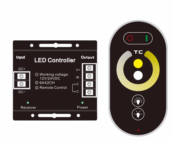 CCT controller dual color RF touch remote control CT controller for led strip dual white warm white