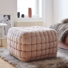 Custom Square Braided Pouf Bean Bags for Sofa, Bedroom, Living Room, Office, Dorm