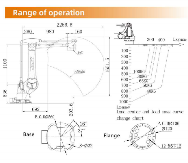 100B-230 Industrial Robot Handling Robotic Arm Industrial 4 Axis Robot Arm