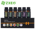 Conjunto de presentes de marca privada de 10 ml 100% de óleo essencial puro conjunto de tea árvore de chá de hortelã -pimenta de cravo -de -cravo Óleo essencial