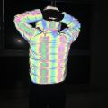 Rainbow Reflective Padded Jacket Mens Custom
