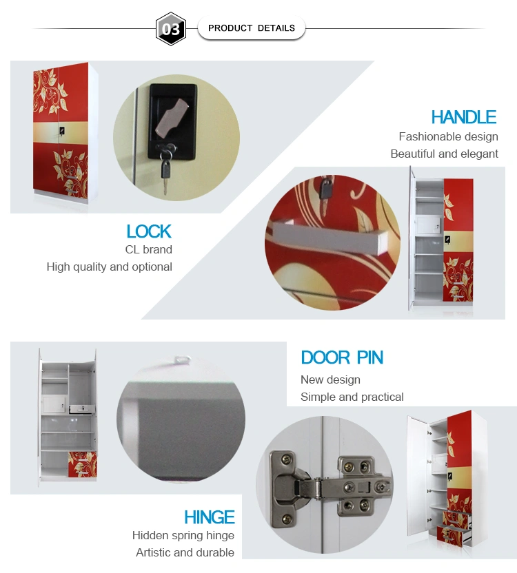 Metal Almirah 2 Door Steel Wardrobe / Steel Wardrobe