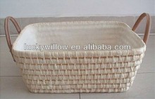 hot selling !!! natural corn husk basket with handle