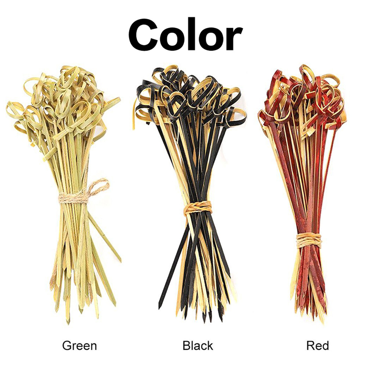 green,black,red bamboo skewer