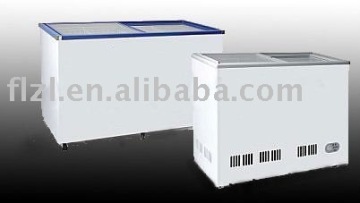 Glass door chest freezer slide door chest freezer 268L 329L