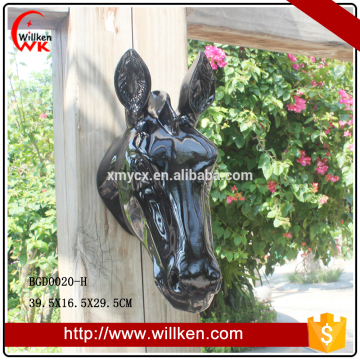 Animal Head Wall Decoration Black Horse Head Statue Wholesale