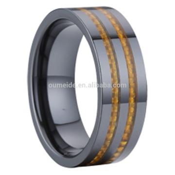 fashion faceted /flat/domed black ceramic wedding rings