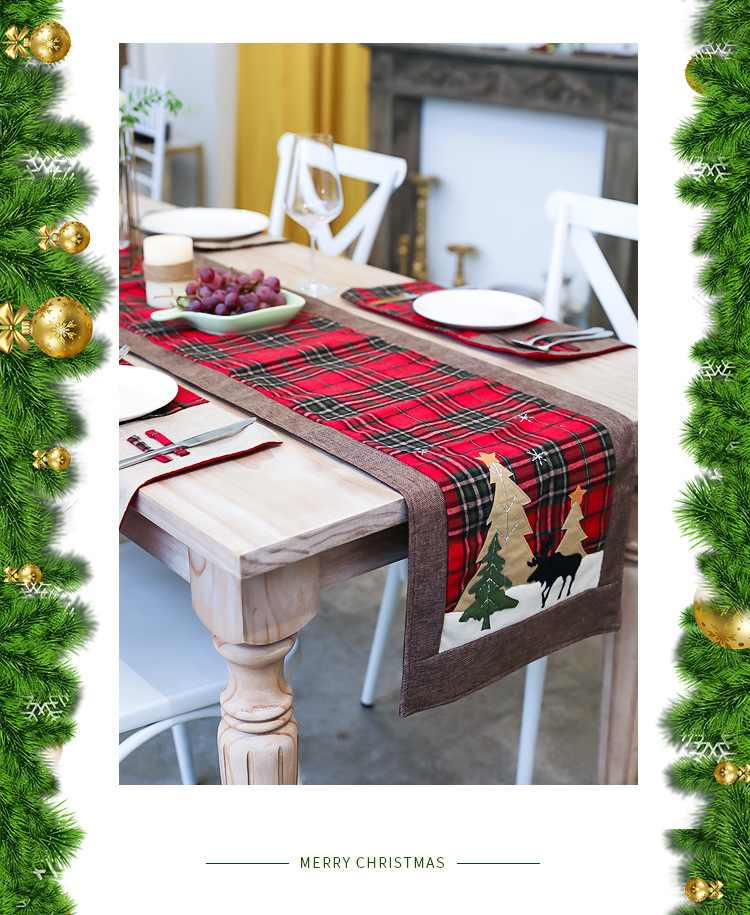 Professional christmas decoration tapestry ornament table runner