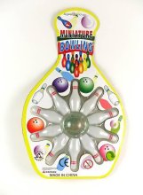 Mini Bowling Game Tabletop Bowling Ball With 10 Pins Set Marble Toy