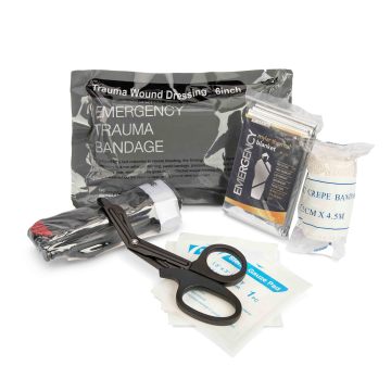 CE Approved Pocket IFAK Trauma Kit for Bleeding Control, Vacuum Sealed with CAT Tourniquet, Bandage