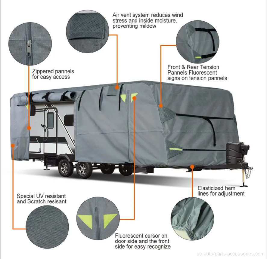 All-Weather Trailer RV Cover Breattable Anti-UV Covers