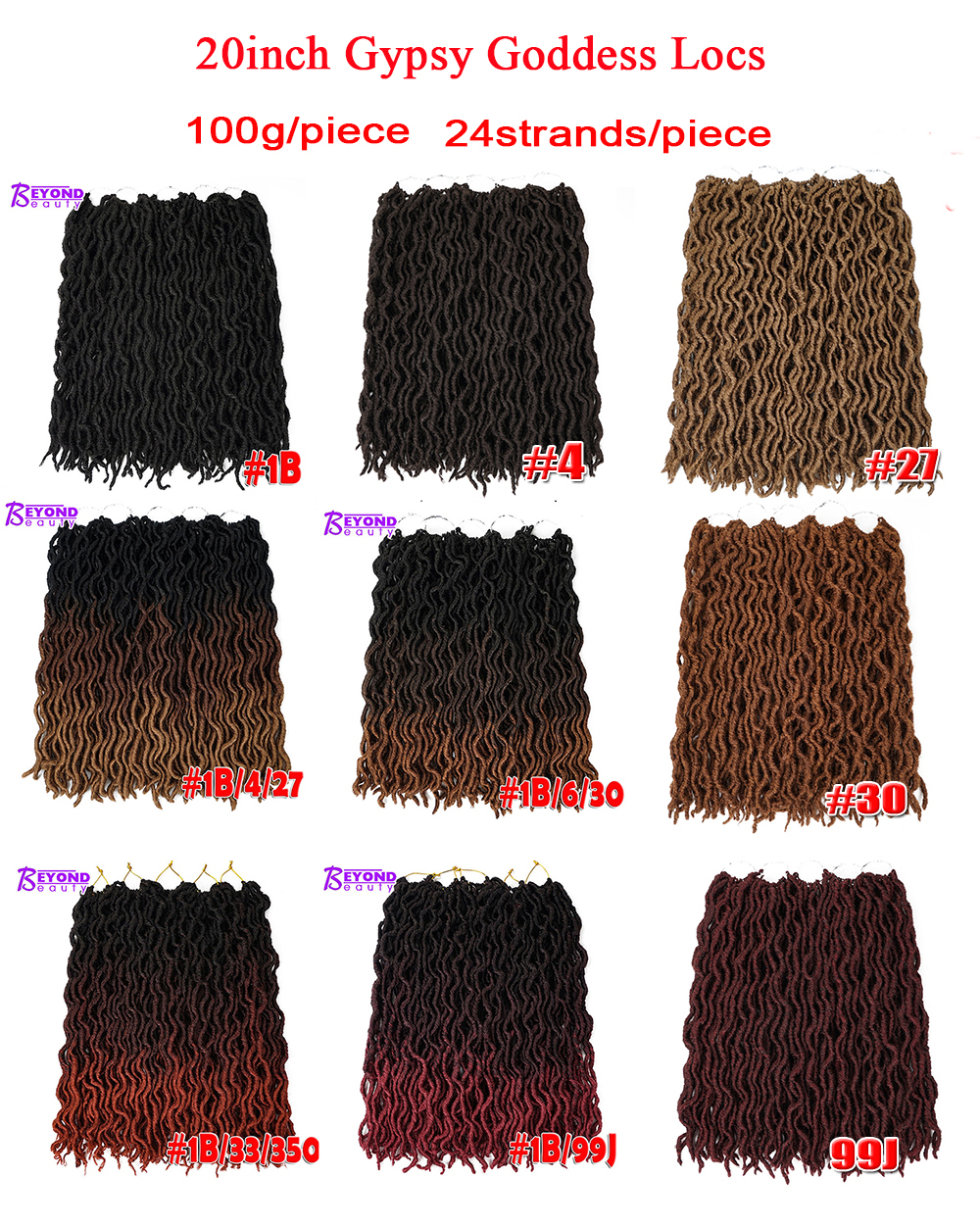 20Inch Goddess Faux locs Crochet Hair Soft Gypsy Locs Wavy Crochet Braids dreadlock extensions African Roots Braid