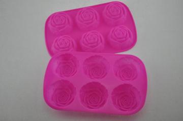 Baking Facility Silicone Red Rose Cake Tray