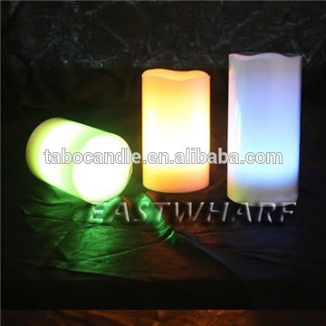 color glowing wax candle